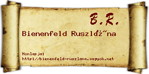Bienenfeld Ruszlána névjegykártya