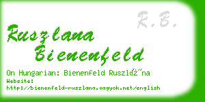 ruszlana bienenfeld business card
